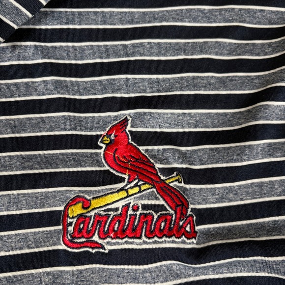 Columbia Golf Mens Medium St. Louis Cardinals Striped Polo Shirt MLB Baseball - Picture 4 of 9